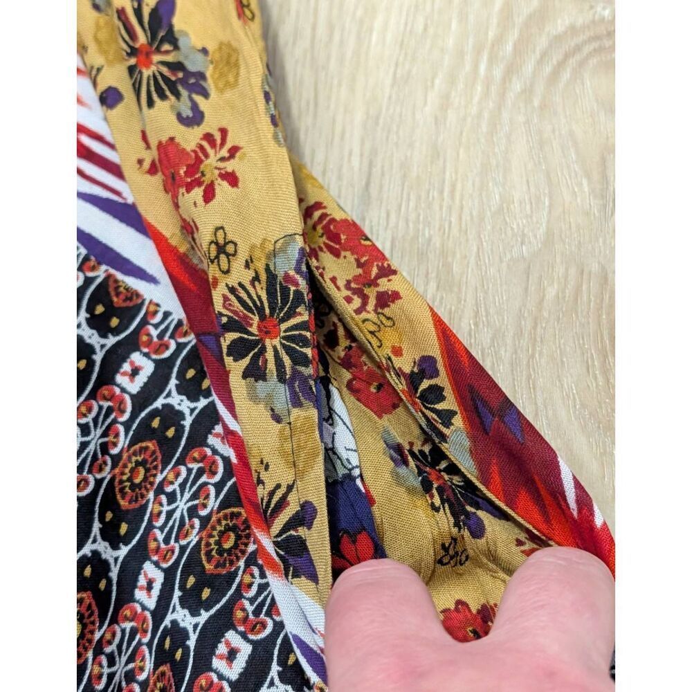 Ingear Resort Harem Jumpsuit L/XL Boho Wide Leg Romper Pockets Patchwork - Picture 10 of 11
